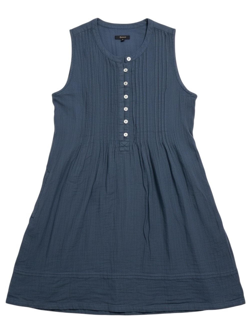 Quince 100% Organic Cotton Gauze Sleeveless
Swing Dress Indigo Blue Large NWT